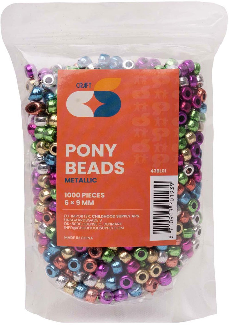 Afbeelding laden in galerijviewer, Colorations - pony kralen metallic 6x9 mm, 1000st.
