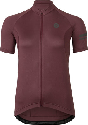 Agu core fietsshirt dames korte mouwen - paars - drie achterzakken - ykk-rits over de hele lengte - sneldrogend interlock m