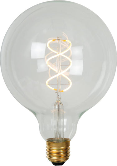 Lucide g125 - filament lamp - ø 12,5 cm - led dimbaar - e27 - 1x4,9w 2700k - transparant