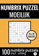 Merkloos sans marque puzzelboek met 100 numbrix puzzels voor ver gevorderden - nr.13- numbrix puzzel moeilijk