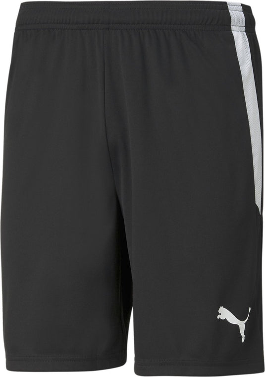 Puma teamliga shorts heren sportbroek - black- white xl