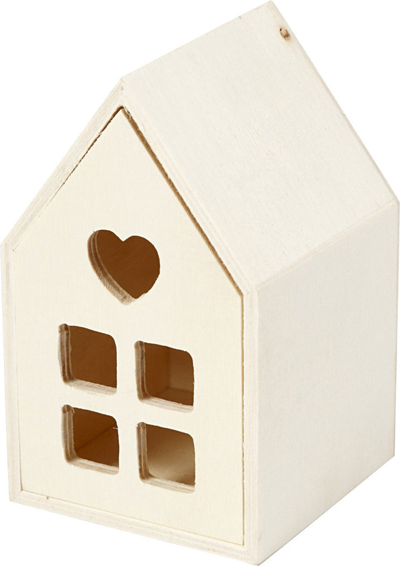 Afbeelding laden in galerijviewer, Creativ company houten huis met lade, 10,8cm
