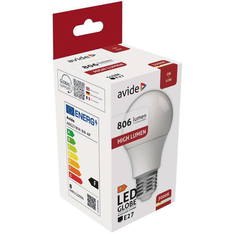 Afbeelding laden in galerijviewer, Avide led lamp e27 8w 3000k ww 806lm

