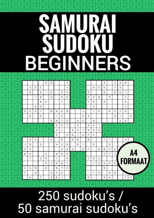 Merkloos sans marque sudoku makkelijk: samurai sudoku - nr. 19 - puzzelboek met 100 makkelijke puzzels voor volwassenen en ouderen
