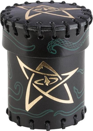 Q-workshop dobbelbeker call of cthulhu black green-golden leather dice cup