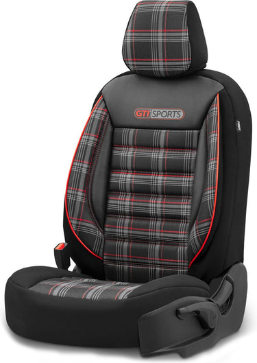 Otom stoelhoezenset sports 5 mm textiel zwart rood 11-delig