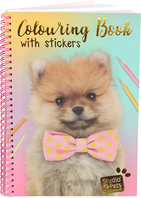 Studio pets by myrna studio pets® kleurboek met stickers a5 – honden editie – kleurboek voor kinderen