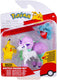 Jazwares pokémon - battle figure set (3pk: gible, pikachu #5 galarian ponyta) w26