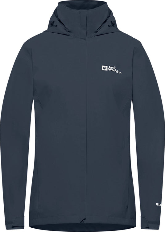 Jack wolfskin trailtime 2l jkt w dames outdoorjas - midnight sky