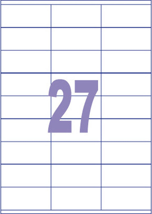 Kangaro etiketten - universeel - inkjet laser kopieer - 70x32mm - 100 vel - 27 stickers per vel