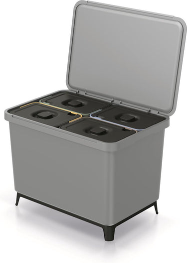 Prosperplast - keden systema afvalbak - 4x10l - grijs