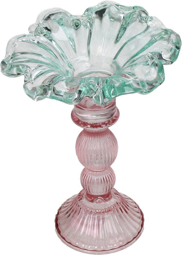 Hd collection kandelaar glas multi 14x14x19cm