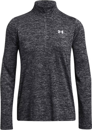 Under armour tech 1 2 zip- twist-blk dames sporttrui - zwart - wit l