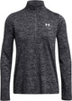 Under armour tech 1 2 zip- twist-blk dames sporttrui - zwart - wit l