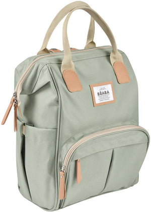 Béaba wellington luiertas rugzak - unisex verzorgingsrugzak met brede dokterstasopening - 3 binnenvakken en geïsoleerd zijvak - inclusief gewatteerd verschoningsmatje - waterafstotend en vlot te reinigen - sage green