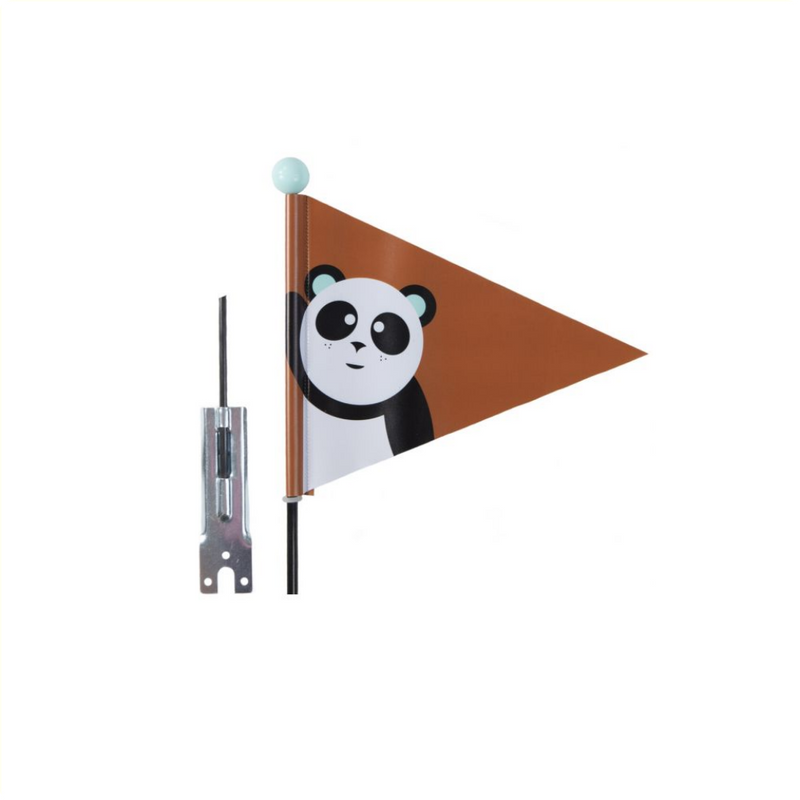 Afbeelding laden in galerijviewer, Beveiligingsvlag Pexkids Panda Braun met een Panda -print
