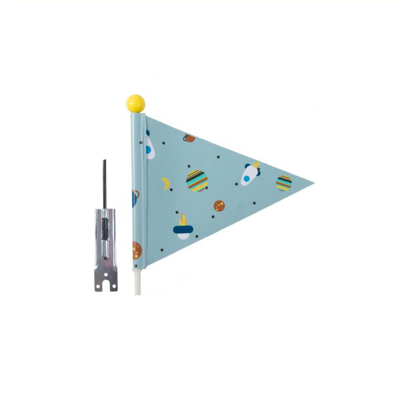 Afbeelding laden in galerijviewer, Beveiligingsvlag Pexkids Rocket Blue met raketafdruk
