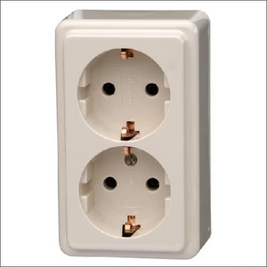 Wandcontactdoos standard wcd 2v ra opbouw creme