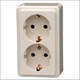 Wandcontactdoos standard wcd 2v ra opbouw creme