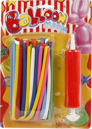 Non-branded ballonnen set figuren maken junior latex 21-delig set bestaat uit 20 figuur ballonnen en 1 pomp