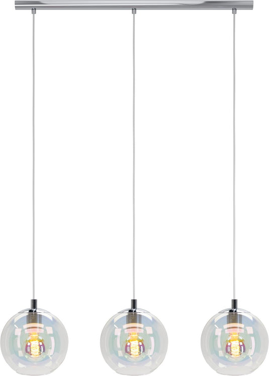 Eglo ariscani 2 hanglamp - e27 - 76.5 cm - chroom gekleurd glas