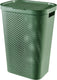 Curver infinity recycled dots wasmand met deksel - 60l - groen