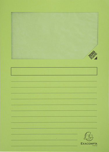 Exacompta 16x forever pak van 25 venstermappen 120g m2 - 22x31cm voor a4 - grasgroen - 50253e