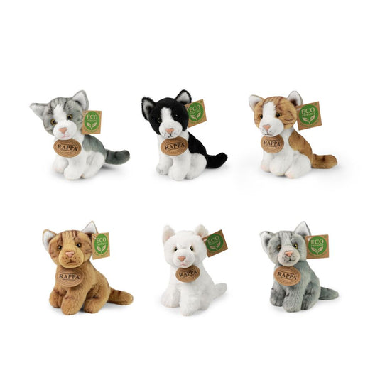 Pluche katten assorti 14 cm milieuvriend