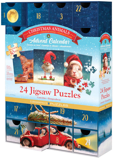 Eurographics - adventskalender, heffernan kerstmis [advent calendar, heffernan christmas] - lucia heffernan - 24×50 stukjes 12,5×12,5cm (b×h) - puzzels