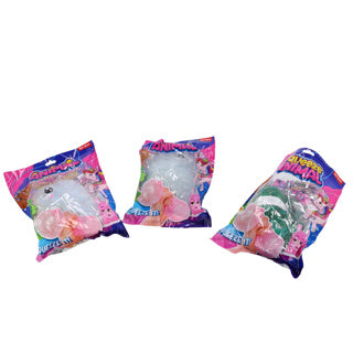 Afbeelding laden in galerijviewer, Fun knijpdier 15 cm aqua blob met glitterlint 4 assorti

