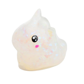 Afbeelding laden in galerijviewer, Fun knijpdier 15 cm aqua blob met glitterlint 4 assorti
