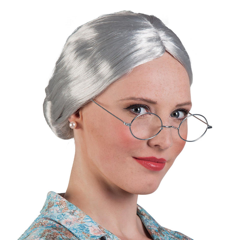 Afbeelding laden in galerijviewer, Boland pruik granny oma pruik grijs haar
