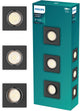 Philips peridot inbouwspot - gu10 fitting - zwart - vierkant - richtbare spot - 3-pack