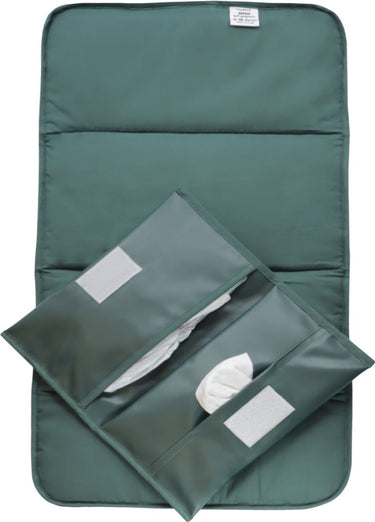 Kipkep napper verschoonset - calming green - verschoonmatje en luier etuitje - groen - gerecyclede materialen - wasbaar - baby