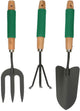 Kinzo tuingereedschap set 3-delig - set met handhark, vork en schep - comfort grip en antiaanbaklaag - tuinaccessoires voor bloempotten en borders