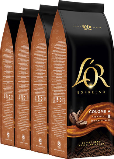 L'or espresso origins colombia koffiebonen - intensiteit 8 12 - 4 x 500 gram