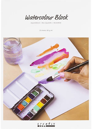 Creativ company cc aquarelpapier in blok a4 180 gr wit 20 vel