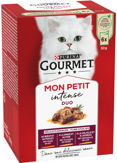 Gourmet mon petit intense - kattenvoer natvoer - duo vlees - 48 x 50 g