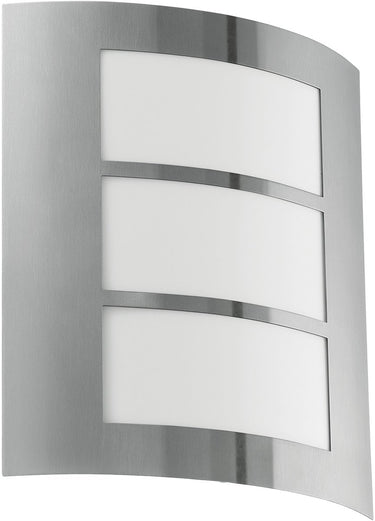 Eglo city wandlamp buiten - e27 - 26 cm - roestvast staal wit