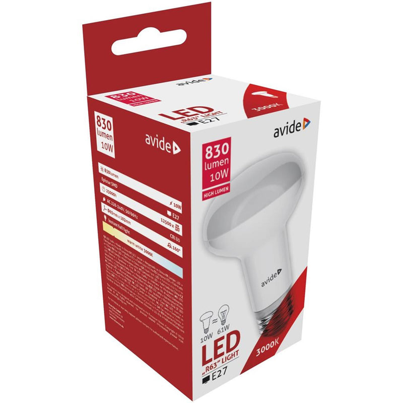 Afbeelding laden in galerijviewer, Avide led r63 10w, e27 fitting 3000 kelvin warmwit 830 lumen
