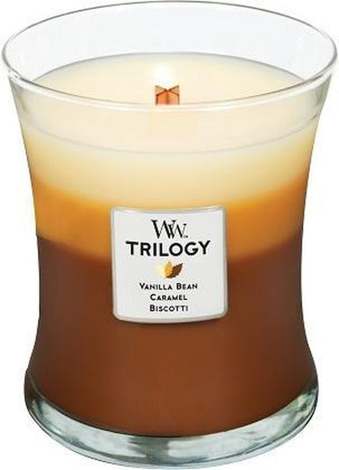 Woodwick hourglass trilogy medium geurkaars - cafe sweets - 60 branduren