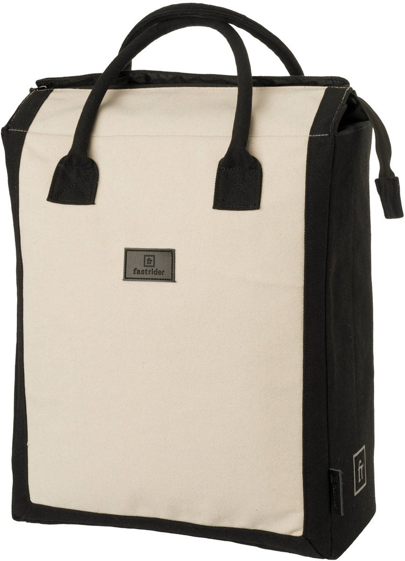 Afbeelding laden in galerijviewer, Fastrider canvas klassiek shopper fietstas click'ngo basics naturel

