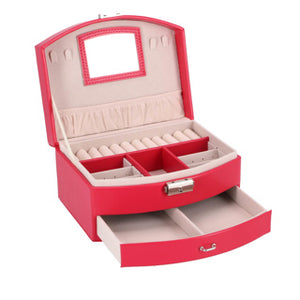 Ottosimon juwelenbox deluxe roze sieradendoosje met spiegel en lade.