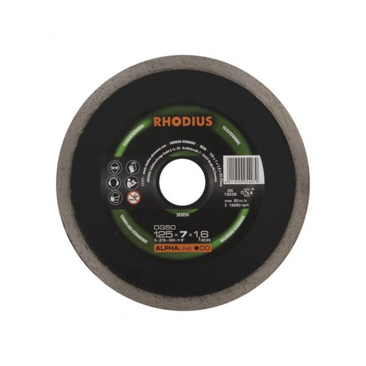 Rhodius 303054 alphaline i dg50 diamantdoorslijpschijf - 125 x 22,23 x 5mm - tegels keramiek