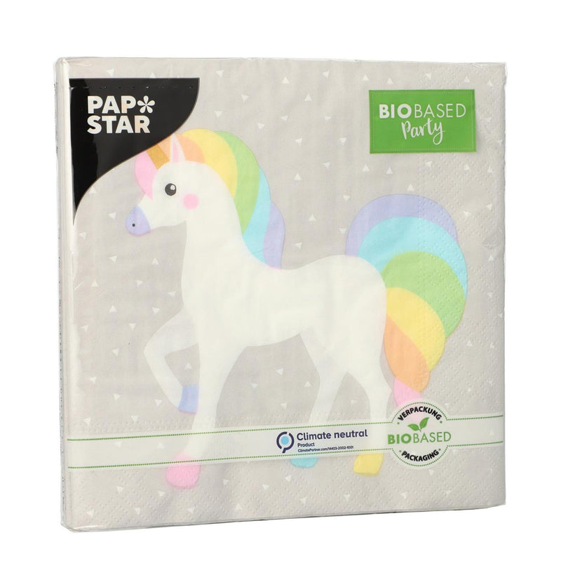 Afbeelding laden in galerijviewer, Papstar set a 20 servetten unicorn 3-laags 33x33cm
