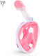 X10 snorkelmasker - duikbril - snorkel - snorkelset - full face masker - kinderen - roze - xs
