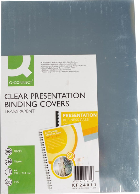 Q-connect covers a4 transparant 250 micron 100 stuks