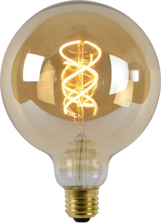 Lucide g125 - filament lamp - ø 12,5 cm - led dimbaar - e27 - 1x4,9w 2200k - amber