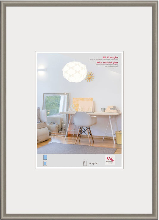 Walther new lifestyle - kunststof lijst - fotoformaat 40x50 cm - kunstglas - staal
