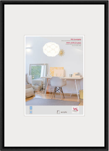 Walther new lifestyle - kunststof lijst - fotoformaat 30x40 cm - kunstglas - zwart